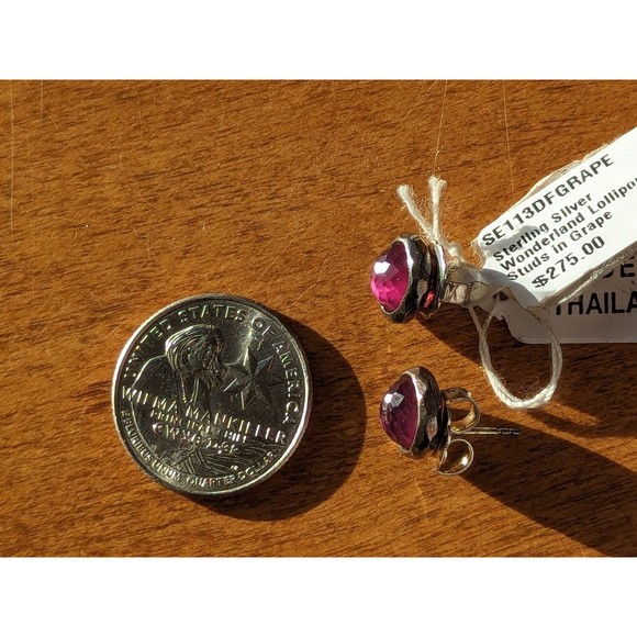 Ippolita Earrings Sterling Silver Wonderland Lollipop Studs Grape MSRP $275 - Picture 7 of 11